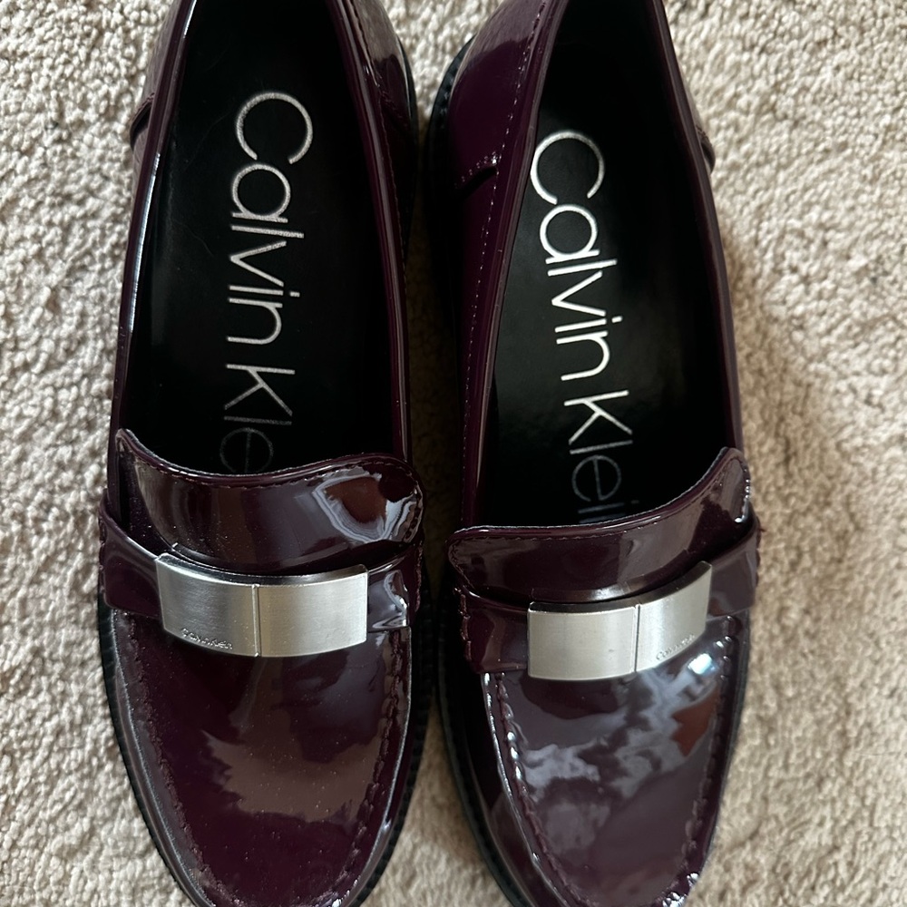 Calvin Klein Women's Burgundy Patent Loafers